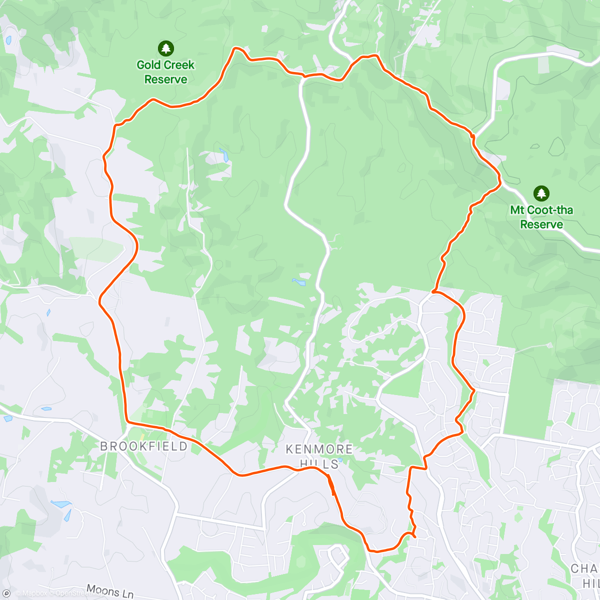 Mapa da atividade, Long Run - Kokoda Track-Highwood Road Trail-Gold Creek Road - ☔