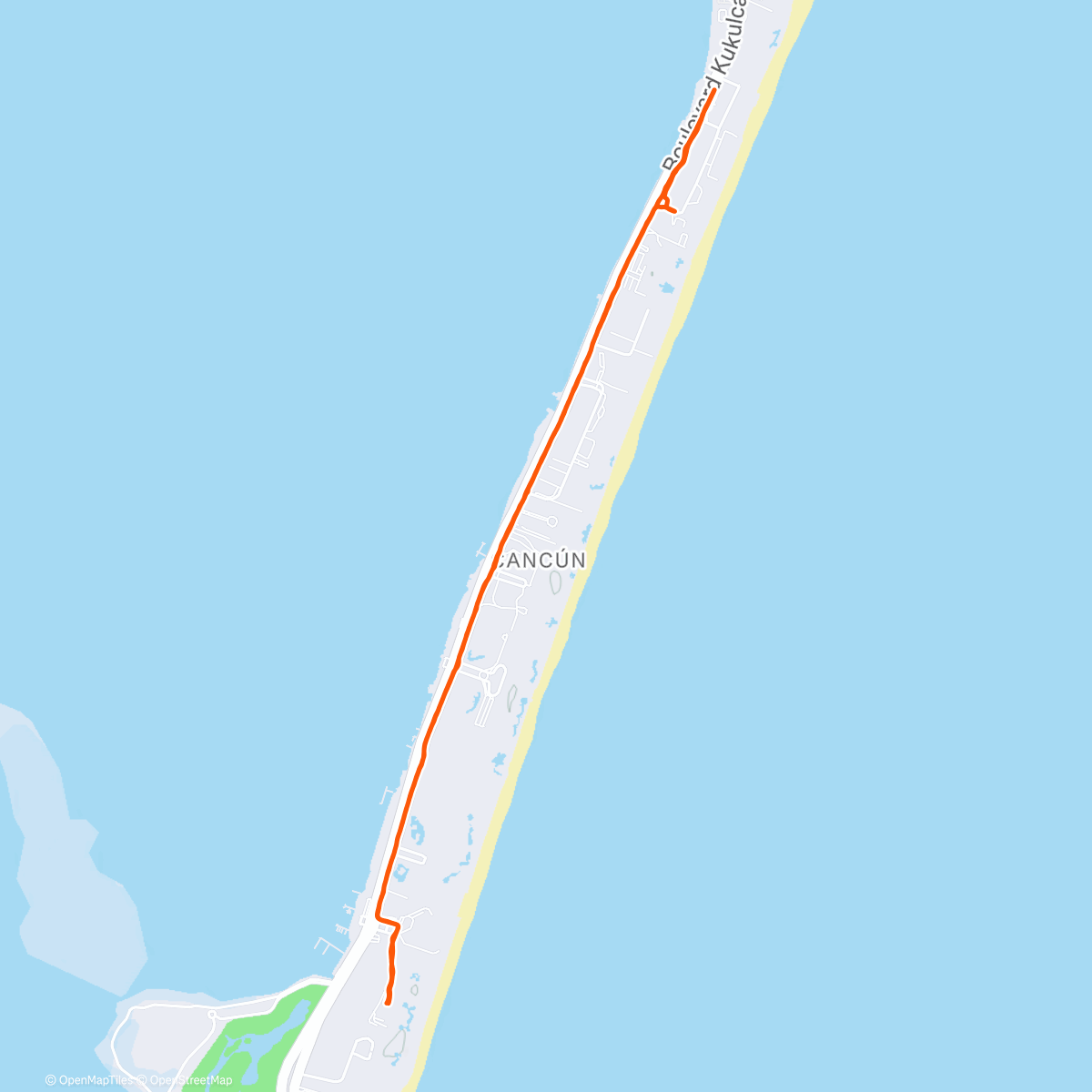 Map of the activity, 5M Z3 Cancun Run