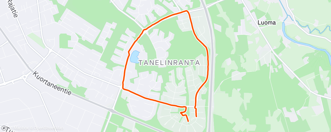 Map of the activity, Evening Run