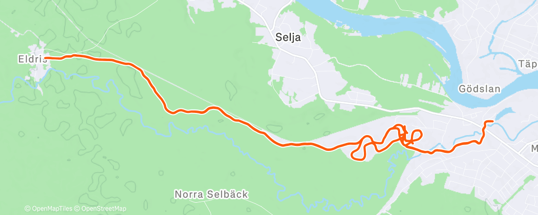 Map of the activity, Evening Nordic Ski