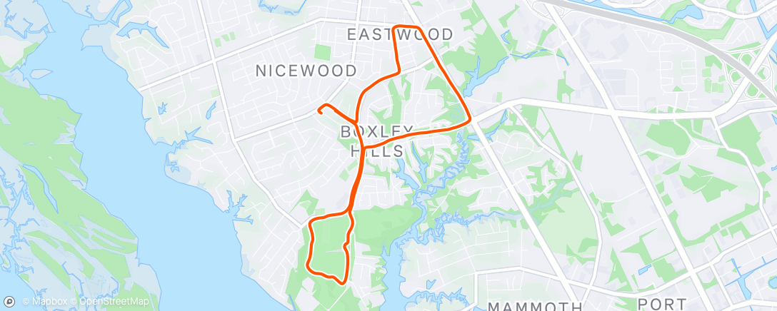 Map of the activity, Lunch Run