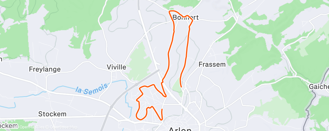 「Course à pied en soirée」活動的地圖