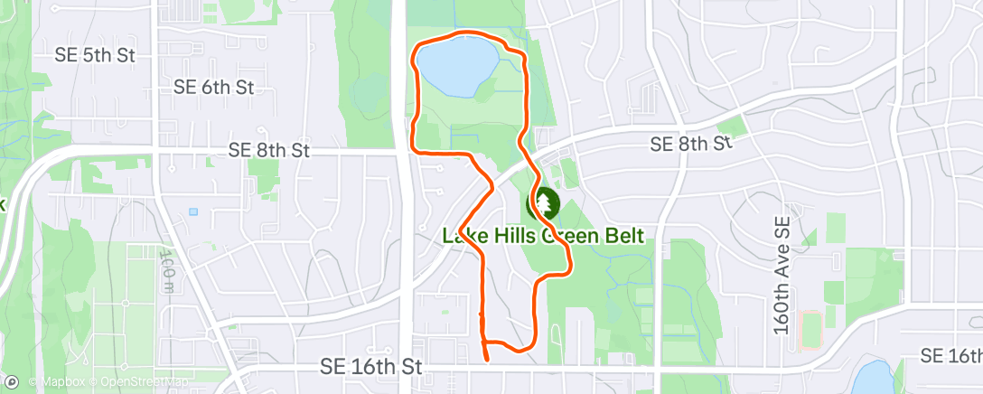 Map of the activity, Evening Run