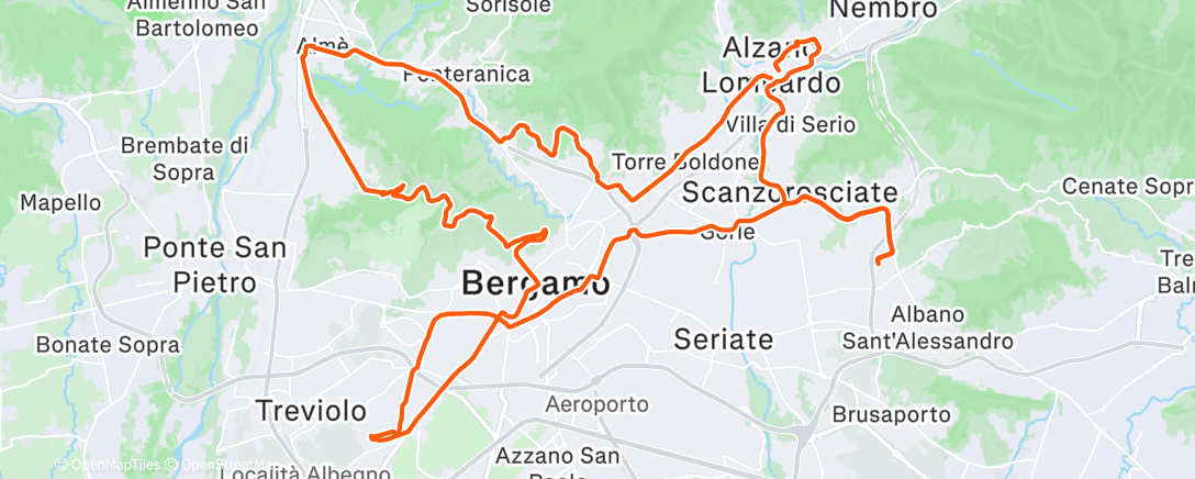 Map of the activity, Pedalata mattutina