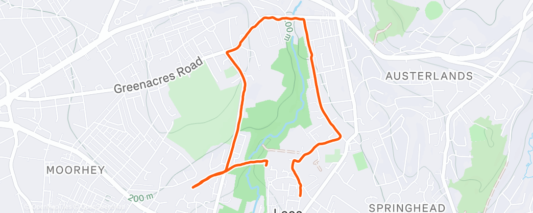 Map of the activity, C25K Week 3 Run 1