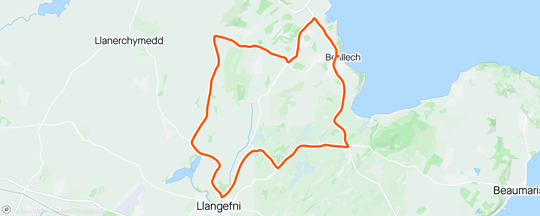 Карта физической активности (Llangefni Loop)
