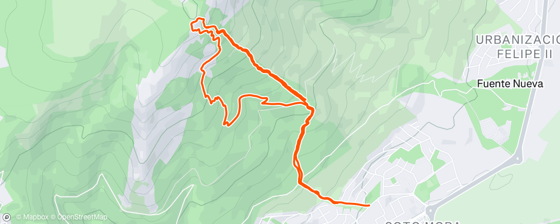 Map of the activity, Carrera de montaña matutina