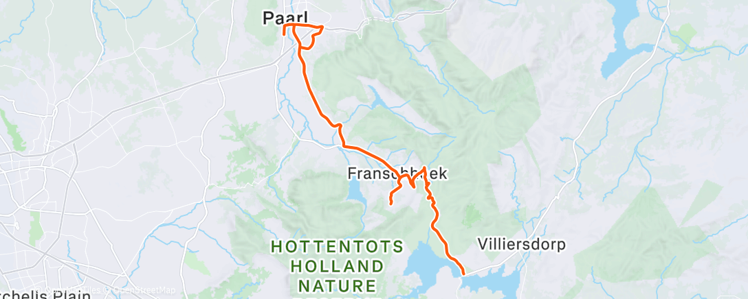 Map of the activity, Cycling