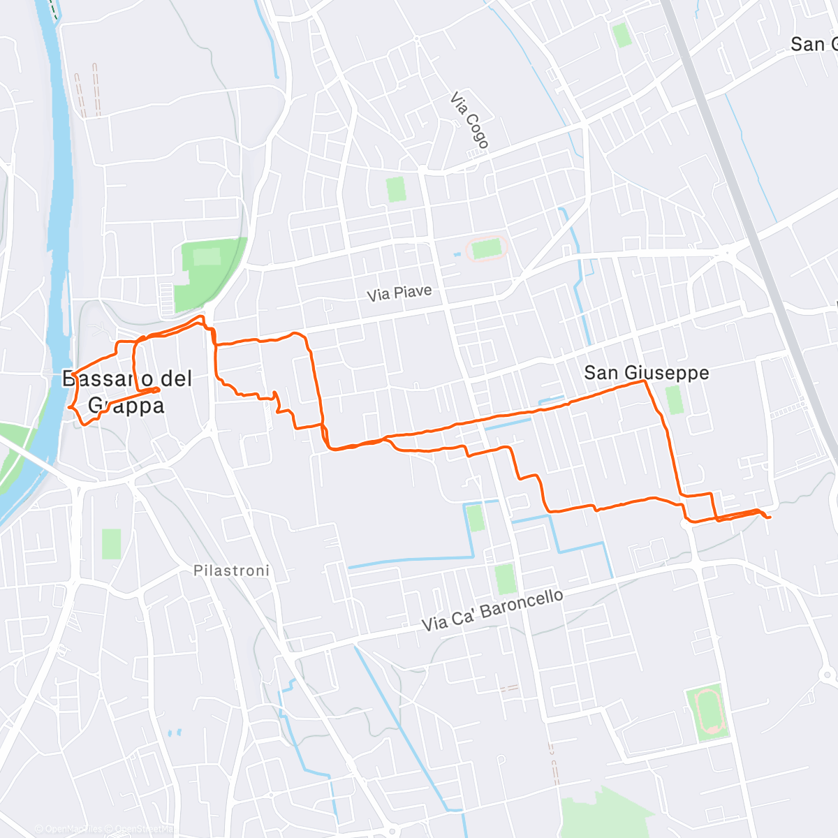 Map of the activity, Afternoon Walk