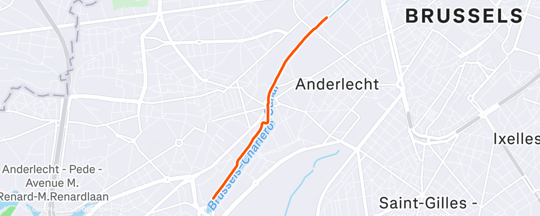 Map of the activity, Course à pied le midi