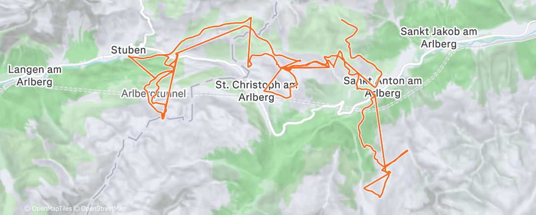 Map of the activity, Skiabfahrt am Morgen