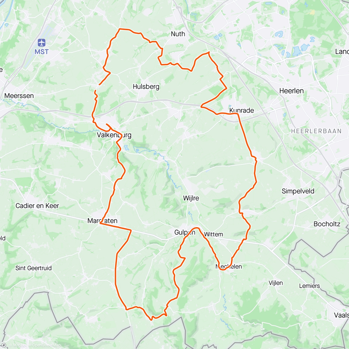 アクティビティ「Tweede Limburg rondje met Peter, Brigitte en Monique」の地図