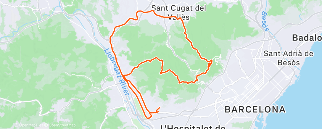 Map of the activity, Bicicleta por la mañana