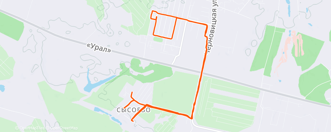 Map of the activity, Evening Run