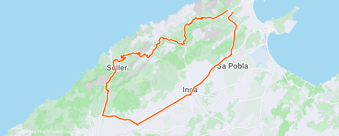 Map of the activity, Cycling
