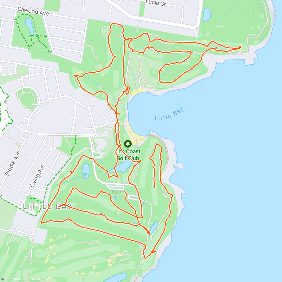 Map of the activity, Masters Monday at The Coast