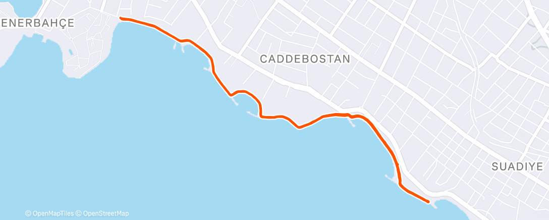 Map of the activity, Evening Run