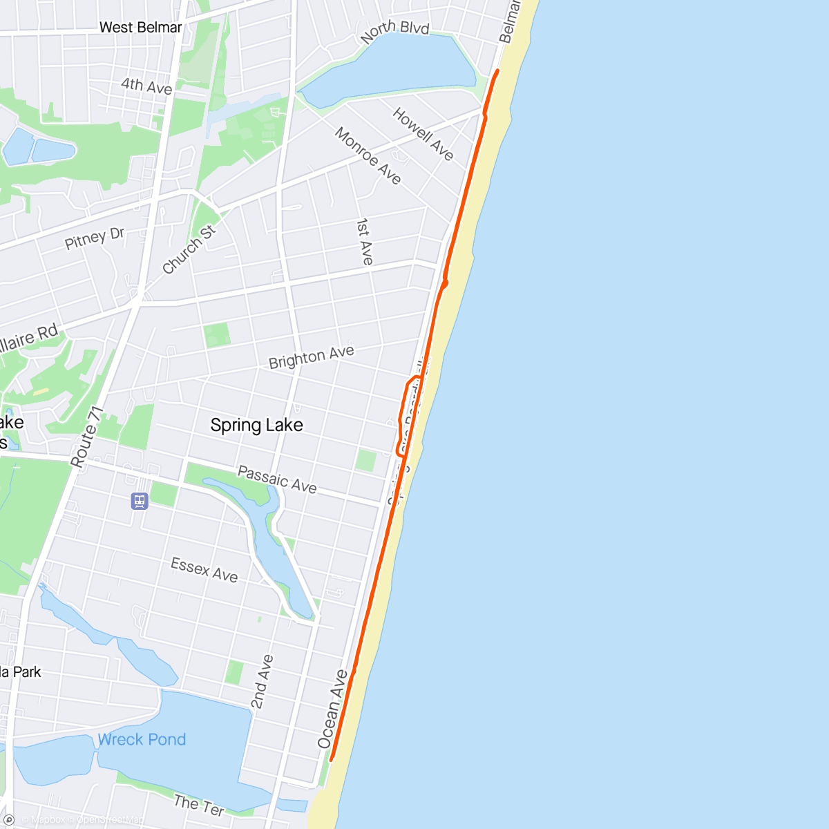 Map of the activity, NJ Boardwalk