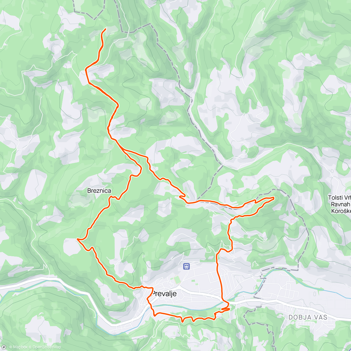 Map of the activity, ↗️ Lovska koča Strojna ↘️ Brinjeva gora