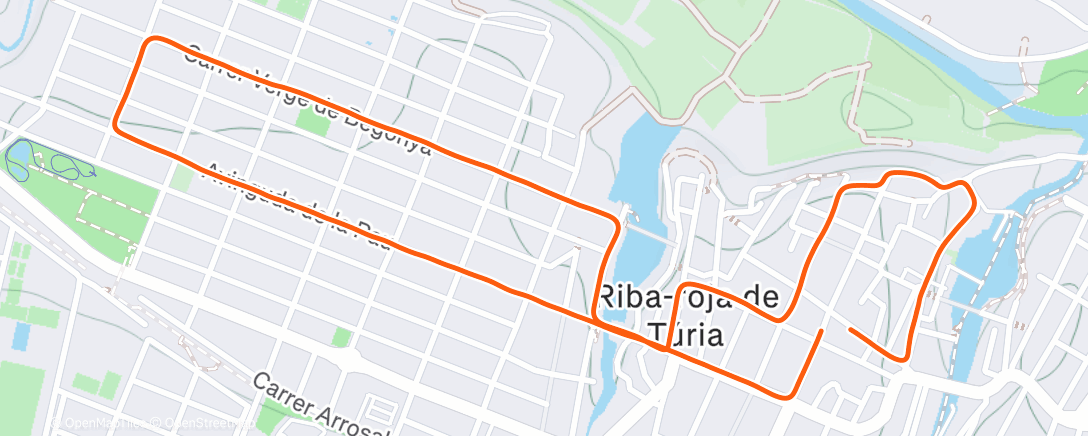 Map of the activity, Carrera de noche
