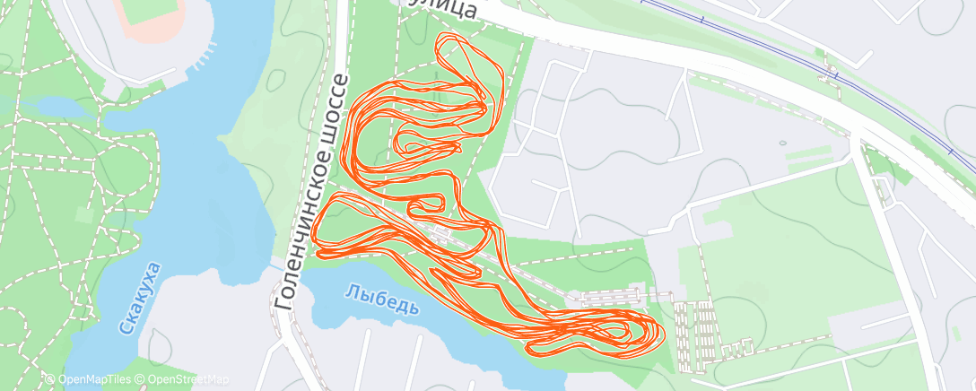 Map of the activity, Северный лыжный заезд (вечер)