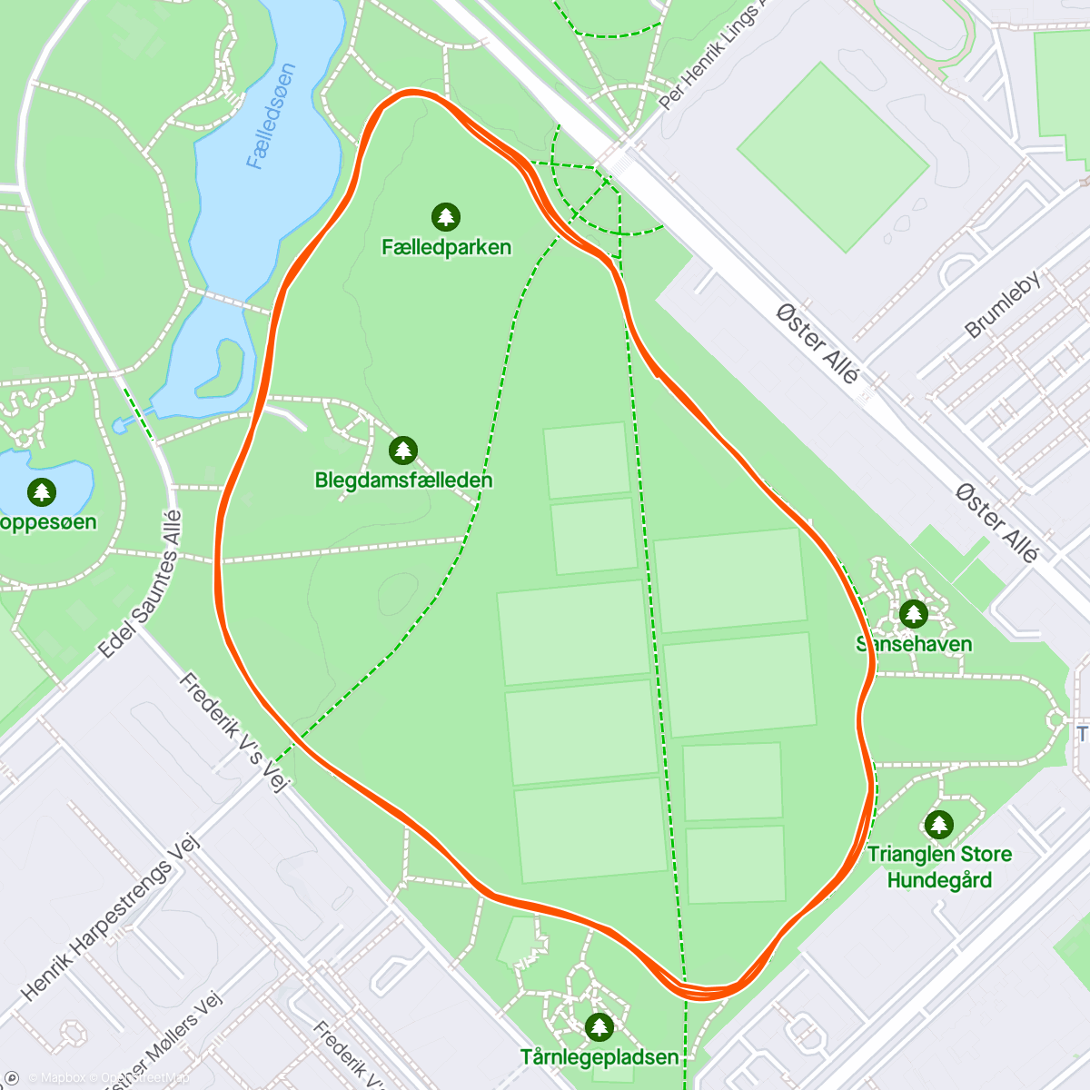 Map of the activity, Park Run Copenhagen