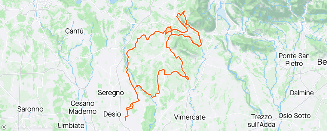 Mapa de la actividad, Sortie vélo le midi