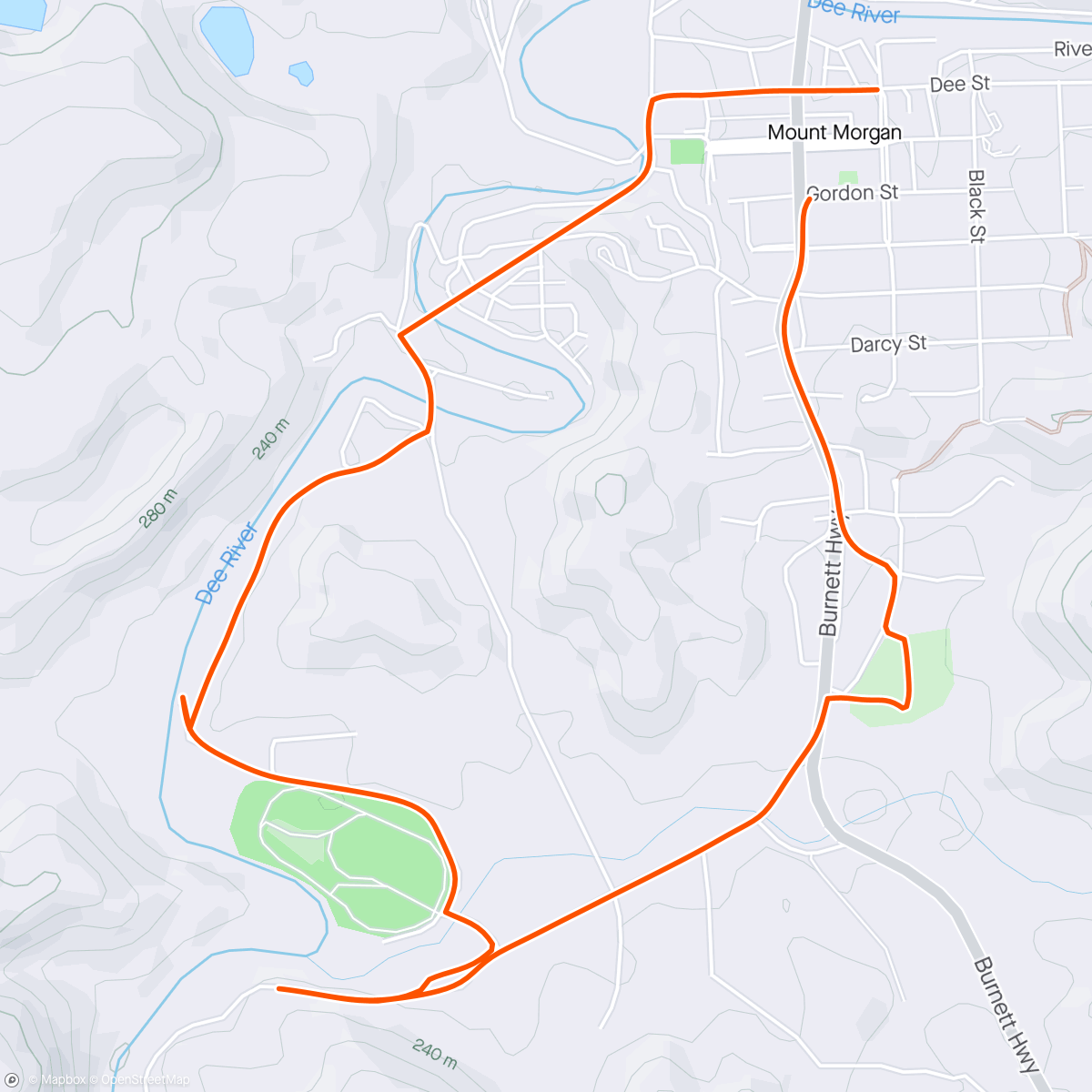 Map of the activity, Mount Morgan Mystery Ride