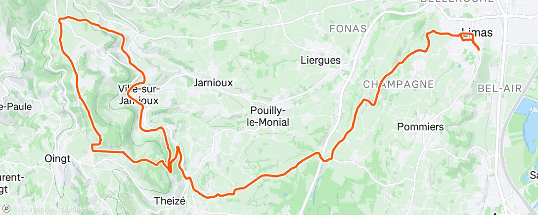 Map of the activity, Afternoon Gravel Ride