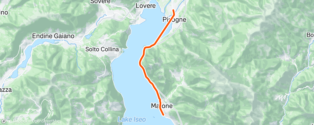 Map of the activity, ROUVY - Lago d'Iseo East | Italy