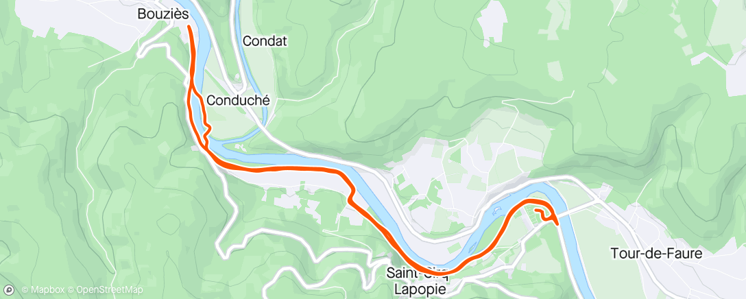 Map of the activity, Course à pied le matin