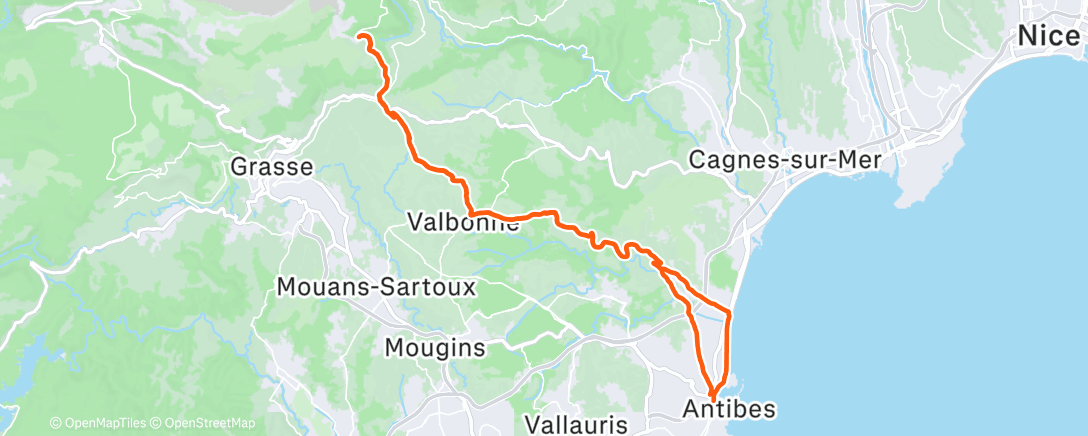 Mapa de la actividad (Sortie vélo le matin)