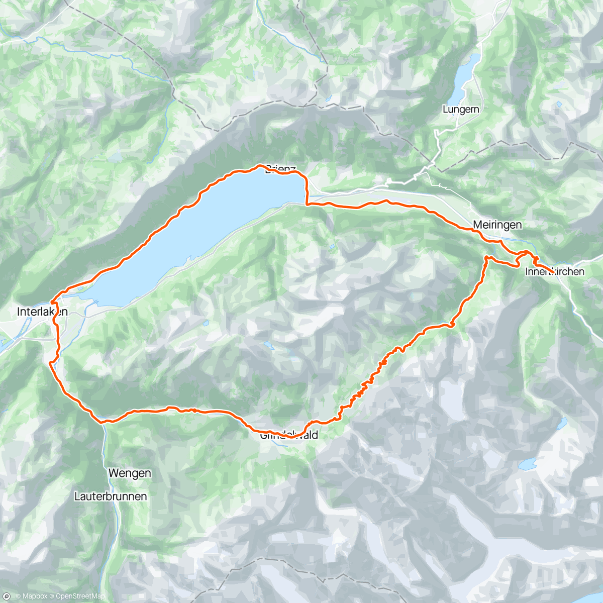 Map of the activity, Grosse Scheidegg and Brienzersee