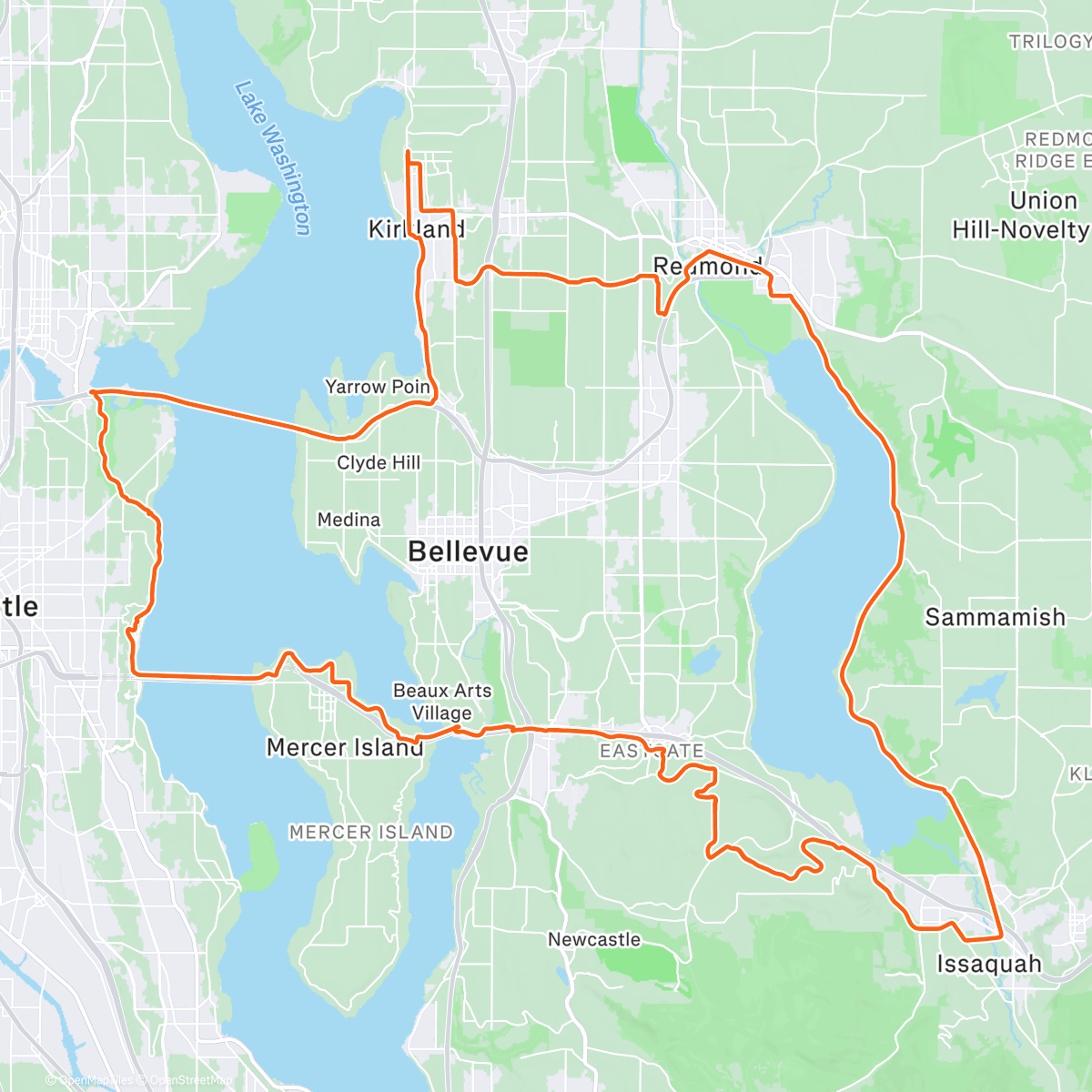 Map of the activity, Morning Ride