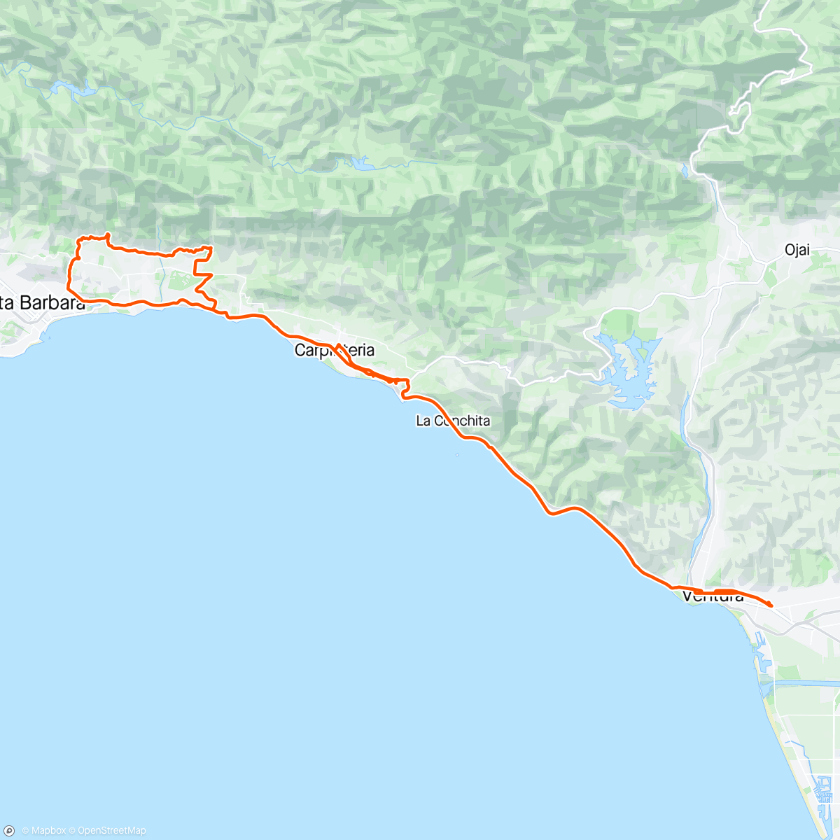 Mapa da atividade, Sat Vta Velo~3rd Sat special… Harry’s Montecito Magical Mystery Tour… great ride!
