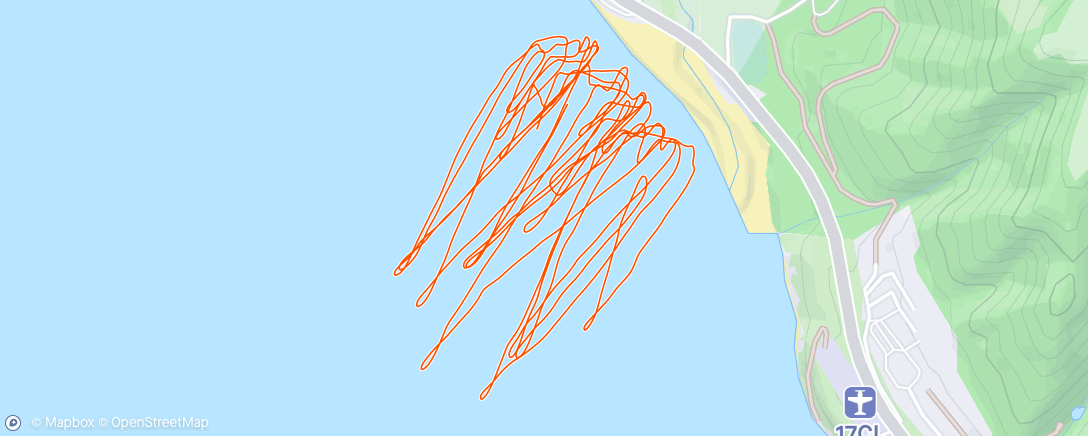Map of the activity, Stinking it up kiting at waddell