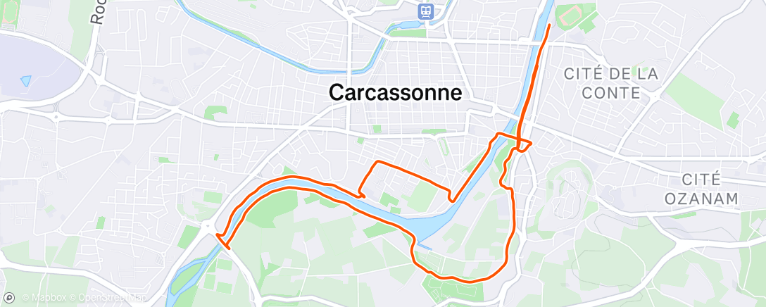 Map of the activity, Course à pied le matin