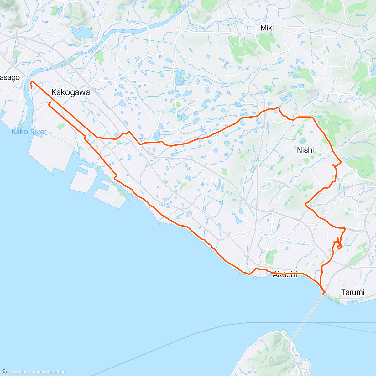 Map of the activity, 通勤ライド🚴‍♂️🎶