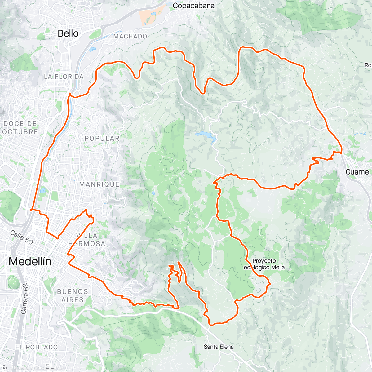 Map of the activity, Santa Elena