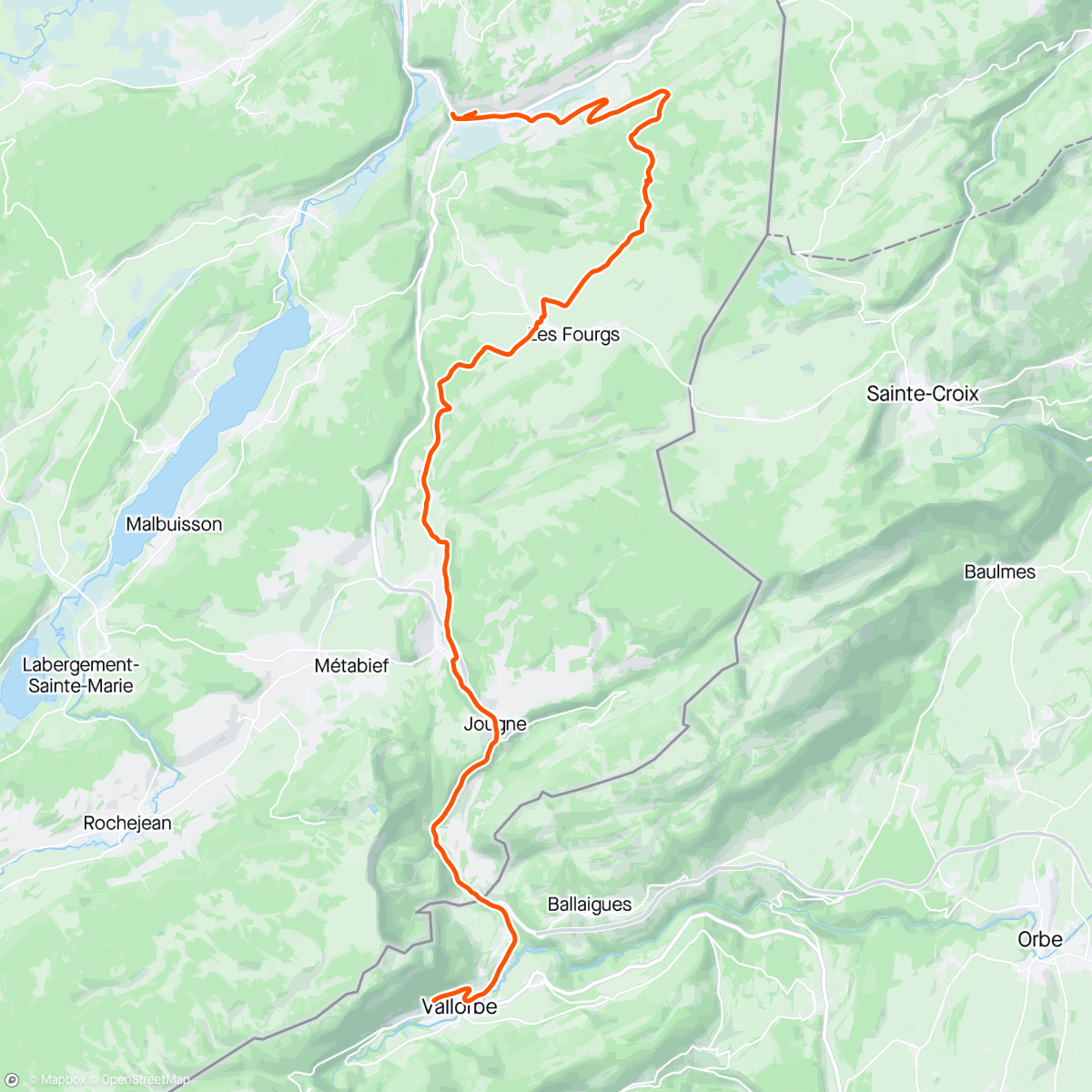 Mapa da atividade, Grande traversée du Jura day 3