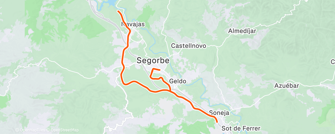 Map of the activity, Bicicleta de montaña matutina