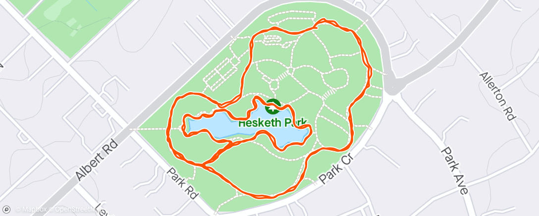 Karte der Aktivität „Park Run - Hesketh Park”