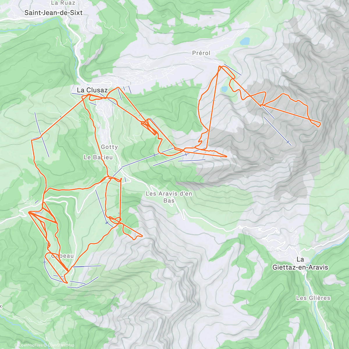 Map of the activity, La Clusaz - Day 4