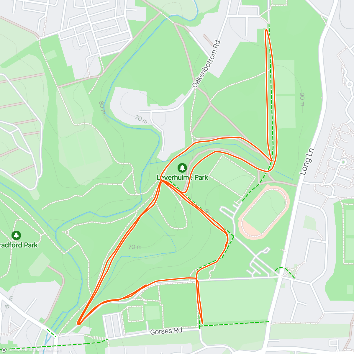 Map of the activity, parkrun #460 - Bolton