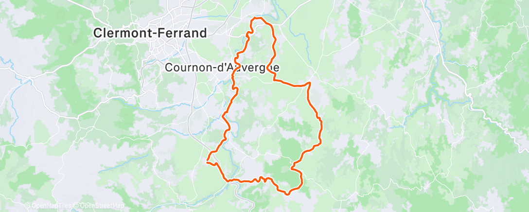 Map of the activity, Gravel dans l'après-midi