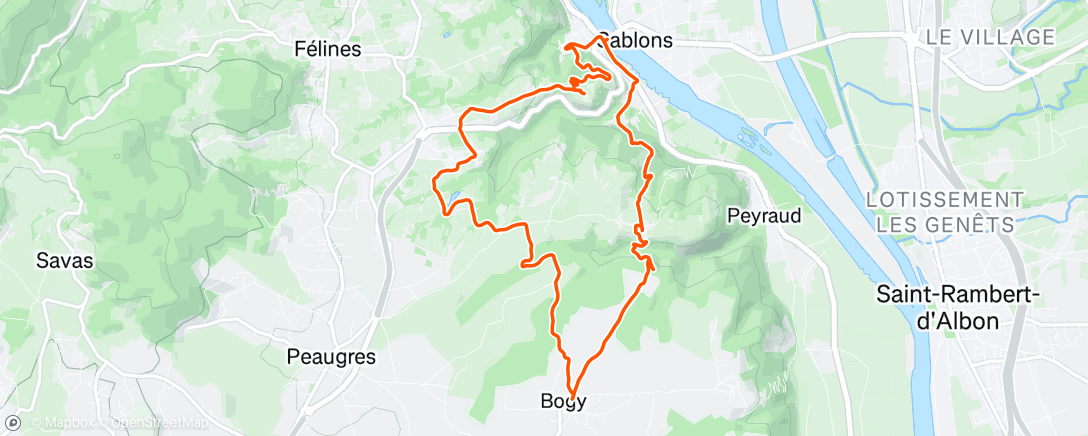 Map of the activity, Afternoon Trail Run