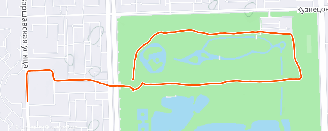 Map of the activity, Утренний забег