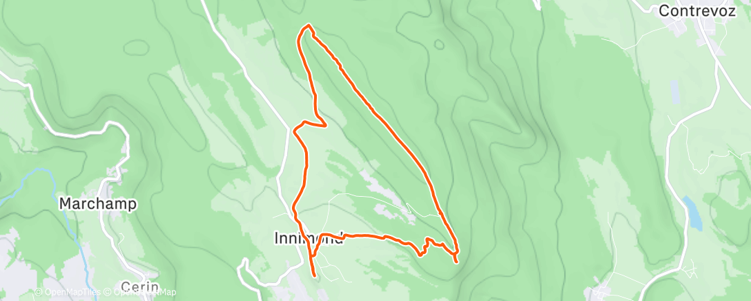 Карта физической активности (Randonnée dans l'après-midi)