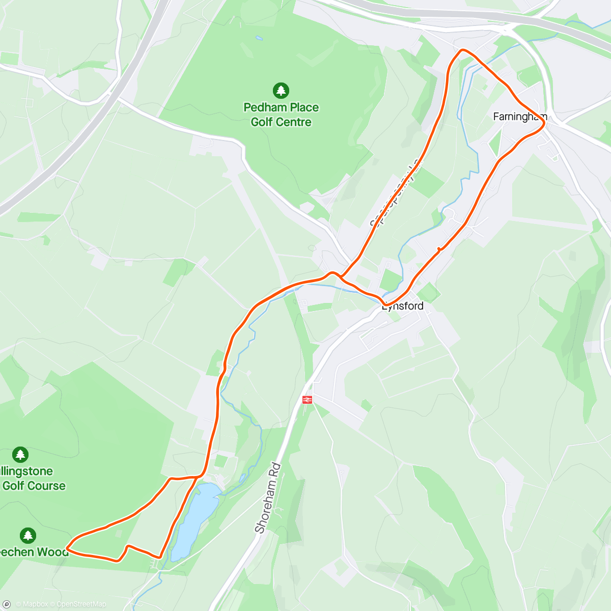 Map of the activity, Darenth Valley 10k