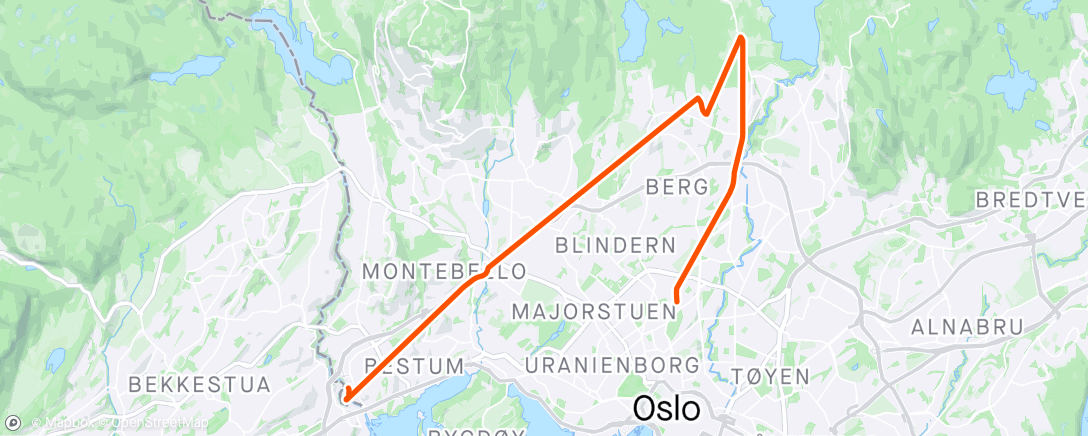 Map of the activity, afternoon ride